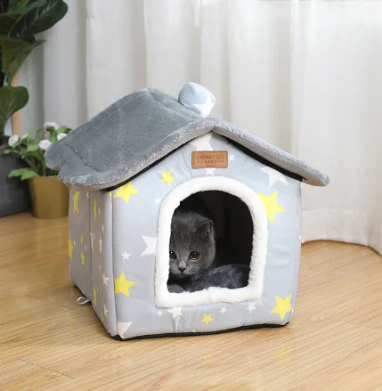 Warm Closed Dog Cat Kennel House for Pets