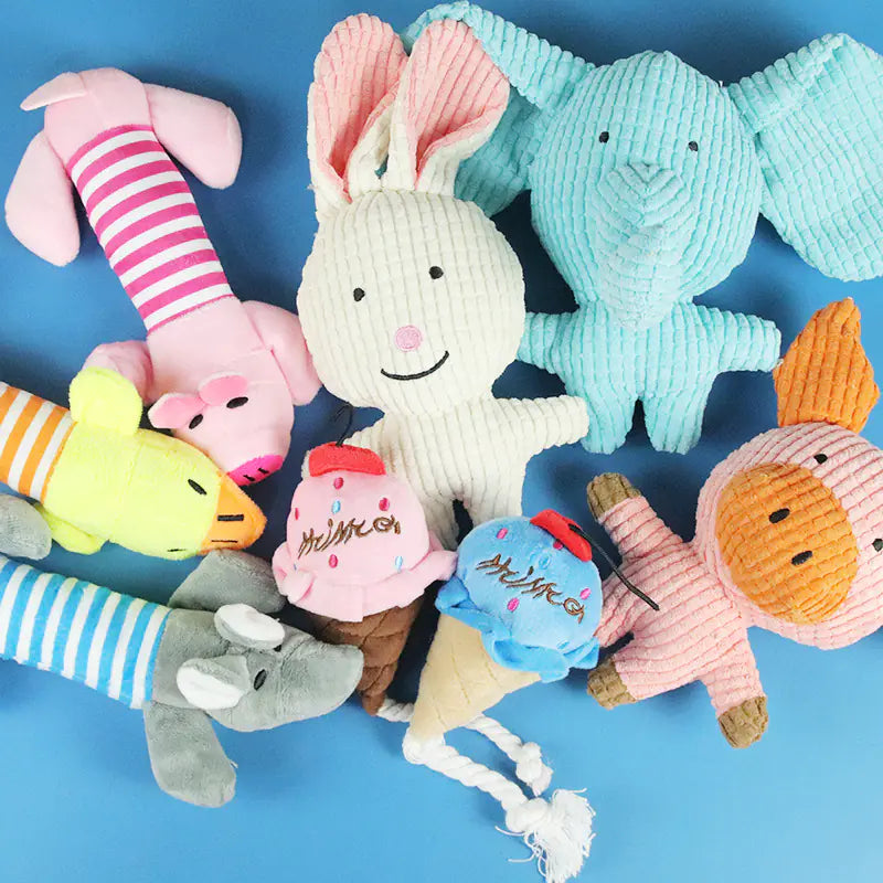 Durable Chew Dog Toys - Cartoon Plush Pet Toys - Safe Play