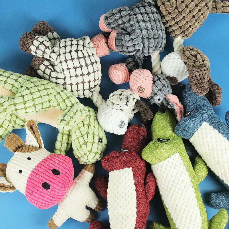 Durable Chew Dog Toys - Cartoon Plush Pet Toys - Safe Play