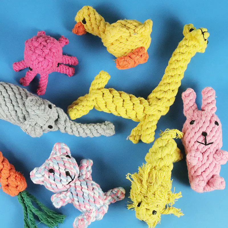 Durable Chew Dog Toys - Cartoon Plush Pet Toys - Safe Play