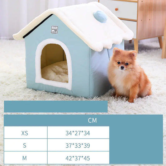 Warm Closed Dog Cat Kennel House for Pets