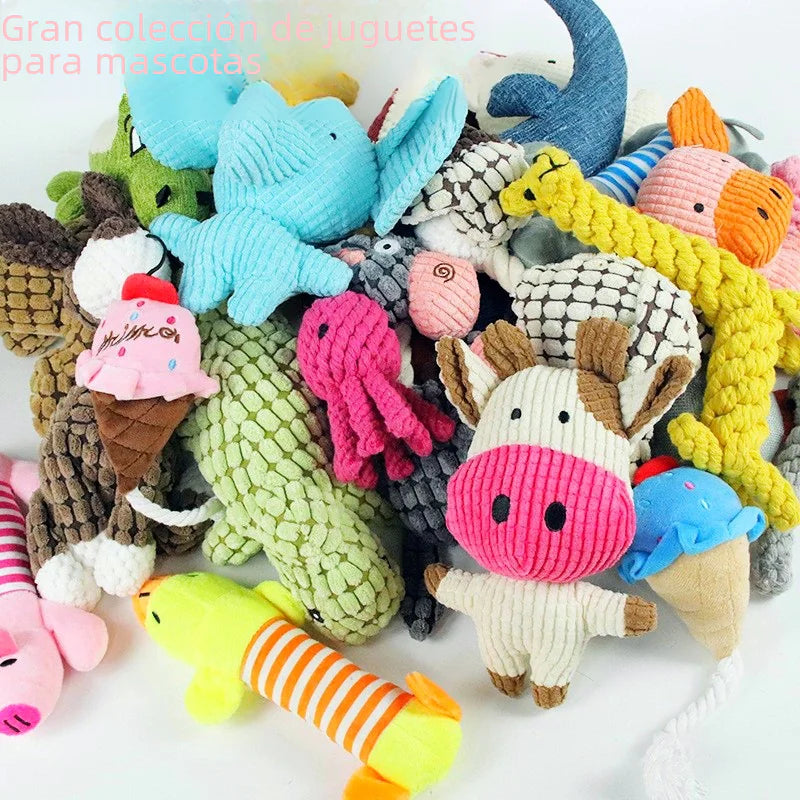 Durable Chew Dog Toys - Cartoon Plush Pet Toys - Safe Play